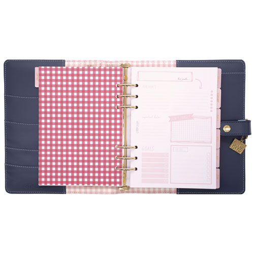 A5 Planner, Feathers, 10.24 x 9.25, Blue/Pink/White/Yellow Cover, 12-Month - Image 6