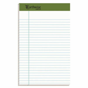 Earthwise by Ampad Recycled Writing Pad, Narrow Rule, Politex Green Headband, 50 White 5 x 8 Sheets, Dozen
