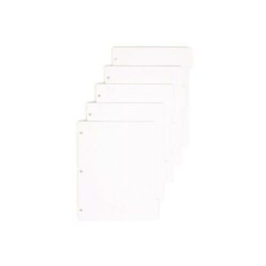 Three-Ring Binder Index Divider, 5-Tab, 11 x 8.5, White, 20 Sets