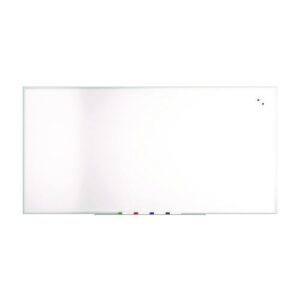 Magnetic Steel Dry Erase Board, 48" x 96", White Surface, White Aluminum Frame