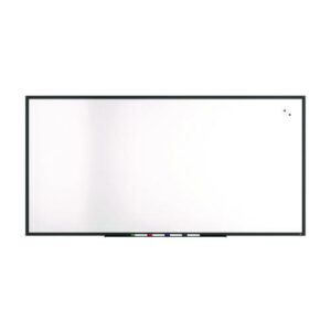 Magnetic Porcelain Dry Erase Board, 96" x 48", White Surface, Black Aluminum Frame