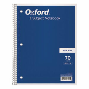 Coil-Lock Wirebound Notebook, 3-Hole Punched, Wide/Legal Rule, Randomly Assorted Cover Color, (70) 10.5 x 8 Sheets