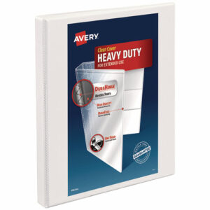 Heavy-Duty Non Stick View Binder with DuraHinge and Slant Rings, 3 Rings, 0.5" Capacity, 11 x 8.5, White, (5234)