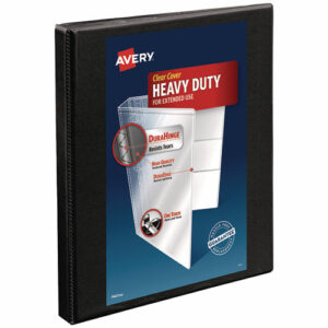 Heavy-Duty Non Stick View Binder with DuraHinge and Slant Rings, 3 Rings, 0.5" Capacity, 11 x 8.5, Black, (5233)