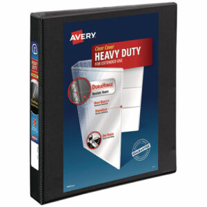 Heavy-Duty Non Stick View Binder with DuraHinge and Slant Rings, 3 Rings, 1" Capacity, 11 x 8.5, Black, (5300)