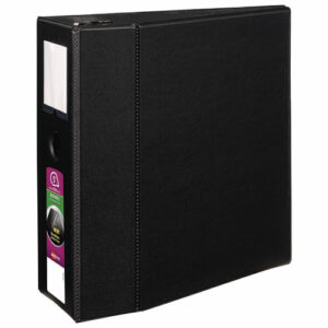 Durable Non-View Binder with DuraHinge and EZD Rings, 3 Rings, 5" Capacity, 11 x 8.5, Black, (8901)