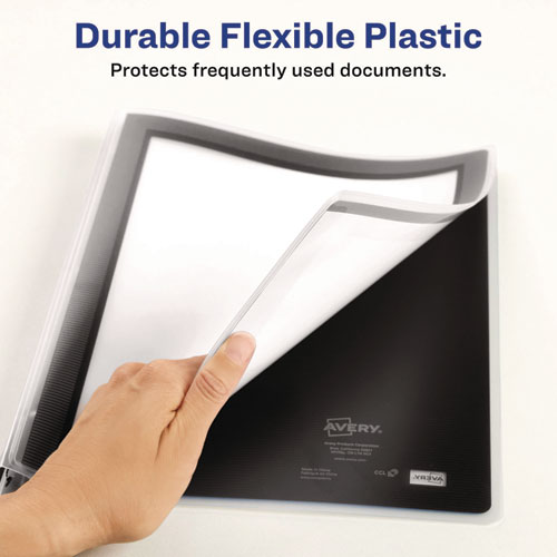 Flexi-View Binder with Round Rings, 3 Rings, 0.5" Capacity, 11 x 8.5, Black - Image 4