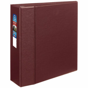 Heavy-Duty Non-View Binder with DuraHinge and Locking One Touch EZD Rings, 3 Rings, 4" Capacity, 11 x 8.5, Maroon