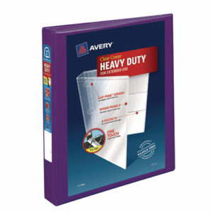 Heavy-Duty View Binder with DuraHinge and One Touch EZD Rings, 3 Rings, 1" Capacity, 11 x 8.5, Purple