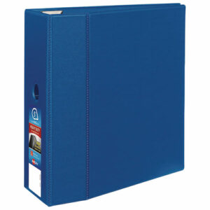 Heavy-Duty Non-View Binder with DuraHinge, Locking One Touch EZD Rings and Thumb Notch, 3 Rings, 5" Capacity, 11 x 8.5, Blue