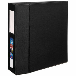 Heavy-Duty Non-View Binder with DuraHinge, Three Locking One Touch EZD Rings and Spine Label, 4" Capacity, 11 x 8.5, Black