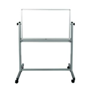 Mobile Magnetic Whiteboard, 36" x 24", White Surface, Silver Aluminum Frame
