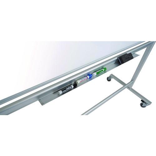 Mobile Magnetic Glass Dry Erase Board, 48" x 36", White Surface, Silver Aluminum Frame - Image 4