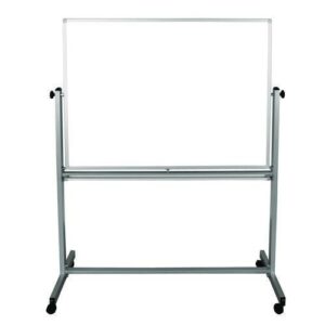 Mobile Magnetic Whiteboard, 48" x 36", White Surface, Silver Aluminum Frame
