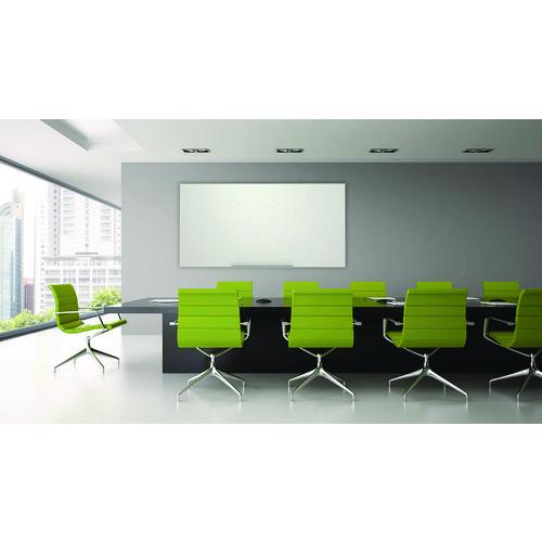 Magnetic Wall-Mounted Glass Board, 48" x 36", White Surface, Silver Aluminum Frame - Image 3