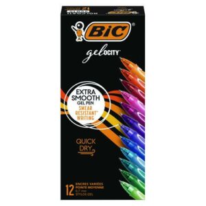 Gel-ocity Quick Dry Gel Pen, Retractable, Fine 0.7 mm, Assorted Ink and Barrel Colors, Dozen