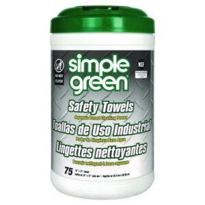 Safety Towels, 1-Ply, 10 x 12, White, Unscented, 75/Canister, 6 Canisters/Carton