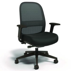 Alera Kempton Ergonomic Fabric Mesh Swivel Task Chair, Supports Up to 275lb, 18.31 to 22.17 Seat Height, Black Seat/Back/Base