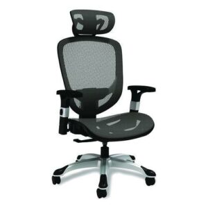 Alera Minerva Ergonomic Mesh Swivel Task Chair, Supports Up to 275lb, 17.24 to 20.98 Seat Height, Gray Seat/Back, Silver Base