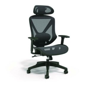 Alera Taunton Ergonomic Mesh Swivel Task Chair, Supports Up to 275lb, 17.44 to 20.98 Seat Height, Black Seat/Back, Black Base