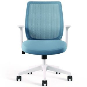 Alera Wessex Ergonomic Fabric Mesh Swivel Task Chair, Up to 275 lb, 17.09 to 20.83 Seat Height, Seafoam Seat/Back, White Base