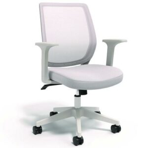 Alera Wessex Ergonomic Fabric Mesh Swivel Task Chair, Supports 275 lb, 17.09 to 20.83 Seat Height, Gray Seat/Back, White Base
