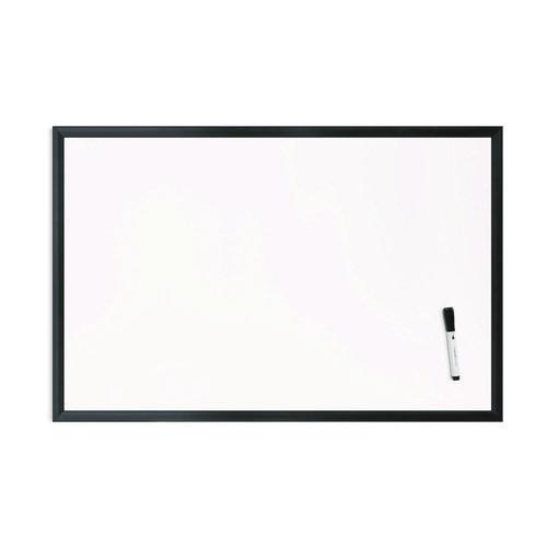 Magnetic Dry Erase Board with Wood Frame, 36" x 24" (Actual Size: 35" x 23"), White Surface, Black Wood Frame
