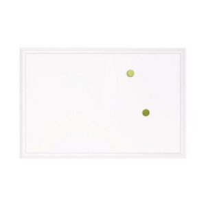 Magnetic Dry Erase Board with Decor Frame, 30" x 20", White Surface, White Wood Frame