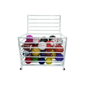 Economy Locking Ball Carrier, Metal, 264 lb Capacity, 23" x 45" x 32", White