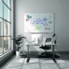 Magnetic Tempered Glass Dry Erase Board, 72" x 48", White Surface - Image 4