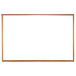 M1 Porcelain Magnetic Whiteboard, 87.94" x 48.5", White Surface, Natural Wood Frame