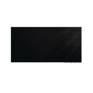Aria Low-Profile Frameless Magnetic Glassboard, 48" x 36", Black Surface