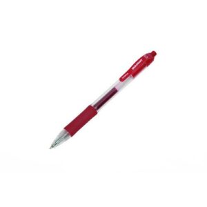7520016826564, SKILCRAFT Zebra Gel Pen, Retractable, Fine 0.5 mm, Red Ink, Clear/Red Barrel, Dozen