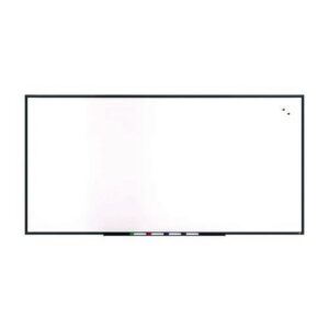 Magnetic Steel Dry Erase Board, 48" x 96", White Surface, Black Aluminum Frame