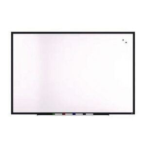 Magnetic Porcelain Dry Erase Board, 72" x 48", White Surface, Black Aluminum Frame