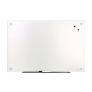 Magnetic Tempered Glass Dry Erase Board, 36" x 24", White Surface