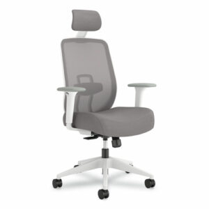Altern Mesh Mid-Back Task Chair, 17.95 to 21.1 Seat Height, Gray Seat, Gray/White Back, White Base