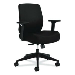 Altern Upholstered Low-Back Task Chair, 16.5 to 19.56 Seat Height, Black Seat, Black Back, Black Base