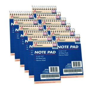 7530014547392, SKILCRAFT Notepad, Narrow Rule, Blue Cover, 50 White 3.25 x 5.5 Sheets, Dozen