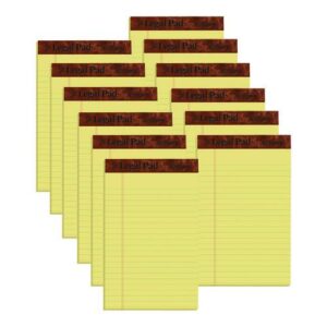 "The Legal Pad" Ruled Perforated Pads, Narrow Rule, (50) Canary-Yellow 5 x 8 Sheets, Dozen