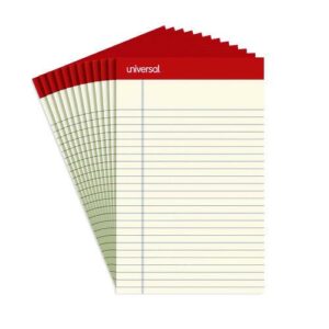 Colored Perforated Ruled Writing Pads, Narrow Rule, 50 Ivory 5 x 8 Sheets, Dozen
