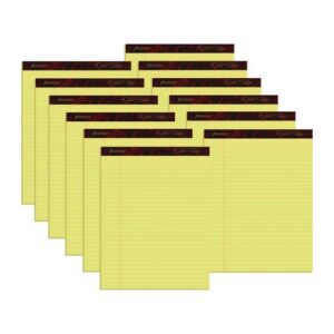 Gold Fibre Quality Writing Pads, Wide/Legal Rule, 50 Canary-Yellow 8.5 x 11.75 Sheets, Dozen