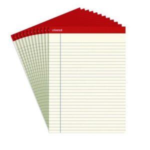 Colored Perforated Ruled Writing Pads, Letter Size Pad (8.5 x 11.75), Wide/Legal Rule, 50 Ivory 8.5 x 11 Sheets, Dozen