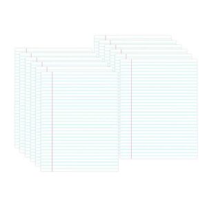 Glue Top Pads, Wide/Legal Rule, 50 White 8.5 x 11 Sheets, Dozen