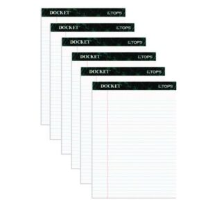 Docket Ruled Perforated Pads, Wide/Legal Rule, 50 White 8.5 x 11.75 Sheets, 6/Pack