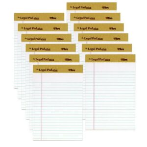 "The Legal Pad" Plus Ruled Perforated Pads with 40 pt. Back, Narrow Rule, 50 White 5 x 8 Sheets, Dozen