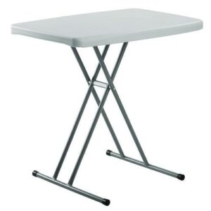 Height Adjustable Personal Folding Table, Rectangular, 20 x 30 x 27.87, Speckled Gray Top, Gray Base/Legs
