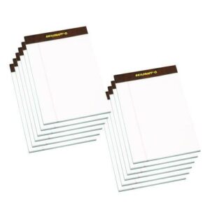 7530013723107, SKILCRAFT Legal Pads, Wide/Legal Rule, Brown Leatherette Headband, 50 White 5 x 8 Sheets, Dozen
