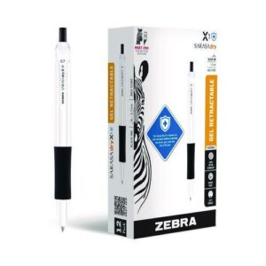 Sarasa Dry X1+ Gel Pen, Retractable, Medium 0.7 mm, Black Ink, White/Black Barrel, 12/Pack