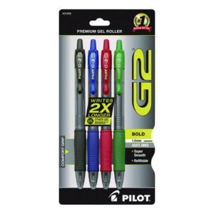 G2 Premium Gel Pen, Retractable, Bold 1 mm, Assorted Ink and Barrel Colors, 4/Pack